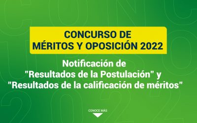 Notificación de los “Resultados de la Postulación” y de los “Resultados de la calificación de méritos”